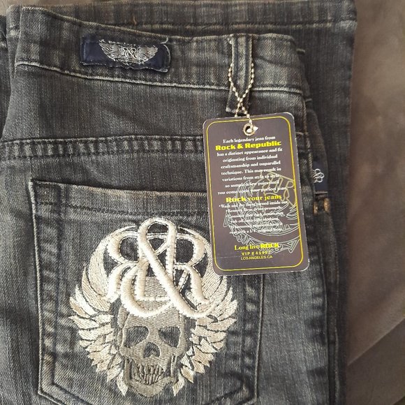 VIP Rock & Republic Faded Black Jeans, Size 26, 31 Inseam Bootcut New with Tags - Picture 14 of 14